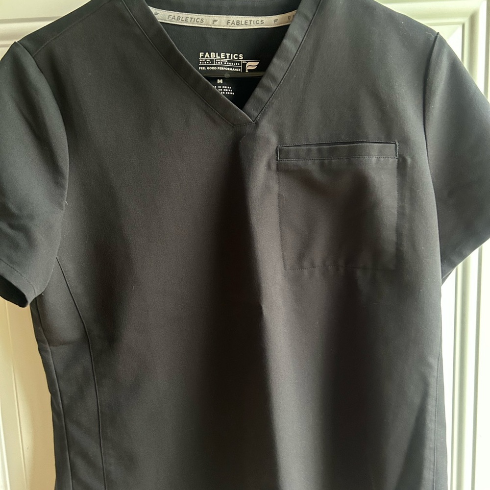 Fabletics Black V-Neck Shirt Comfortable Fit